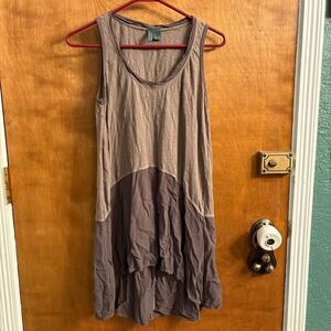 Anthropologie Left of Center Calla Tunic XS Tank Top brown raw edge scoop boho